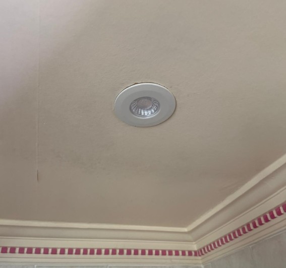 Burnt Downlight Wiring Replaced with LED Lighting in Yaxley